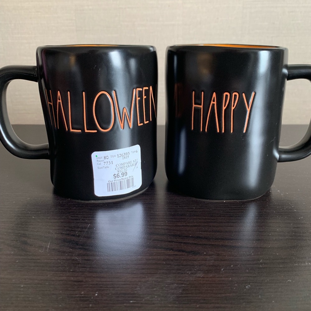 Rae Dunn HAPPY HALLOWEEN Black Mug